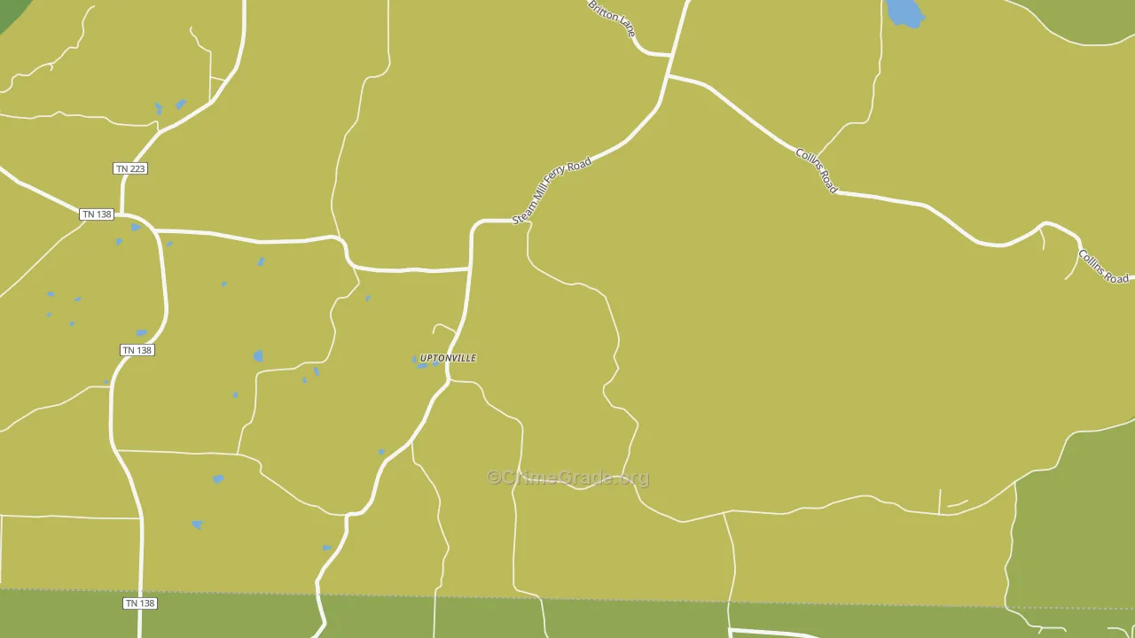 Uptonville, TN Map of Assault Rates