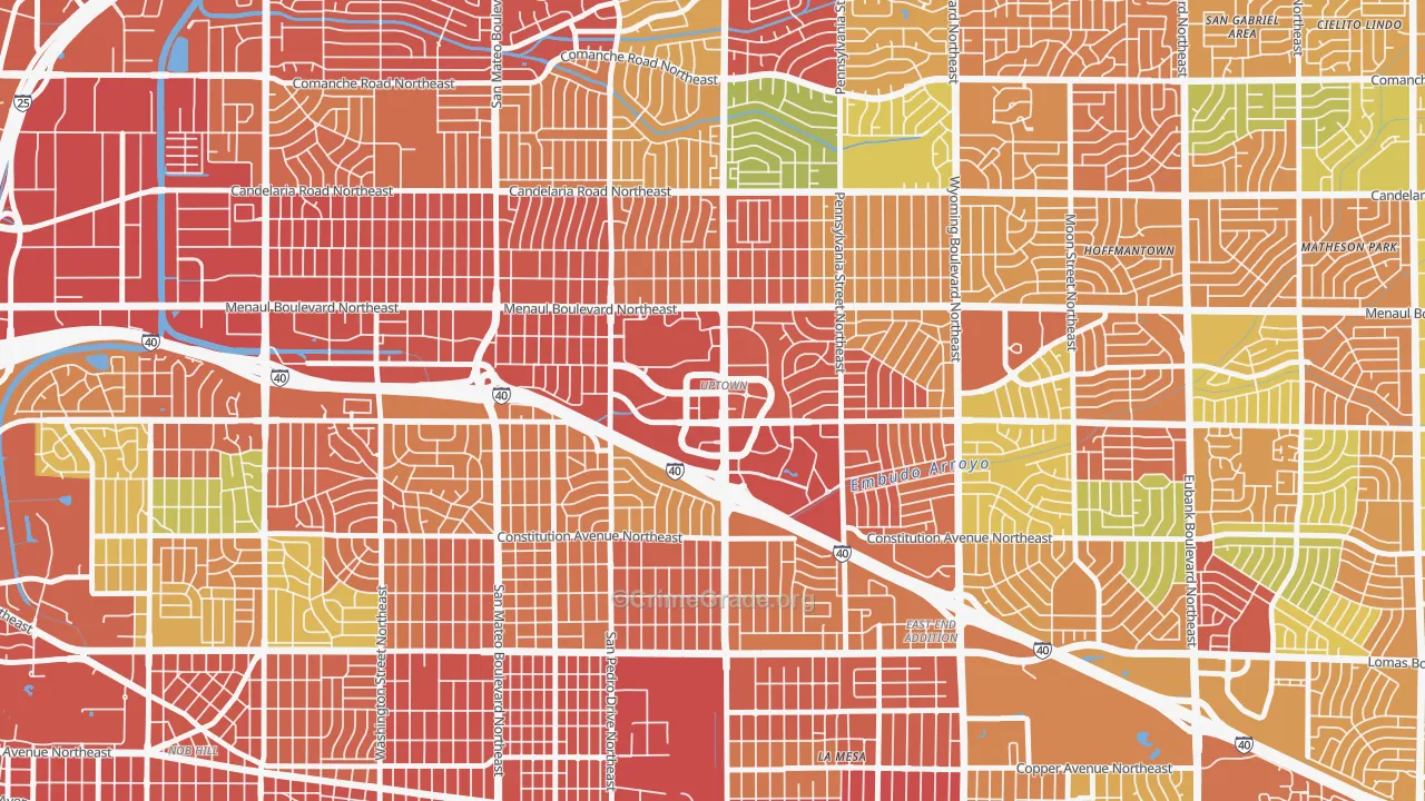 Uptown, Albuquerque, NM Map of Assault Rates
