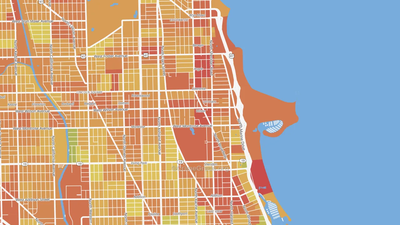 Uptown, Chicago, IL Map of Assault Rates