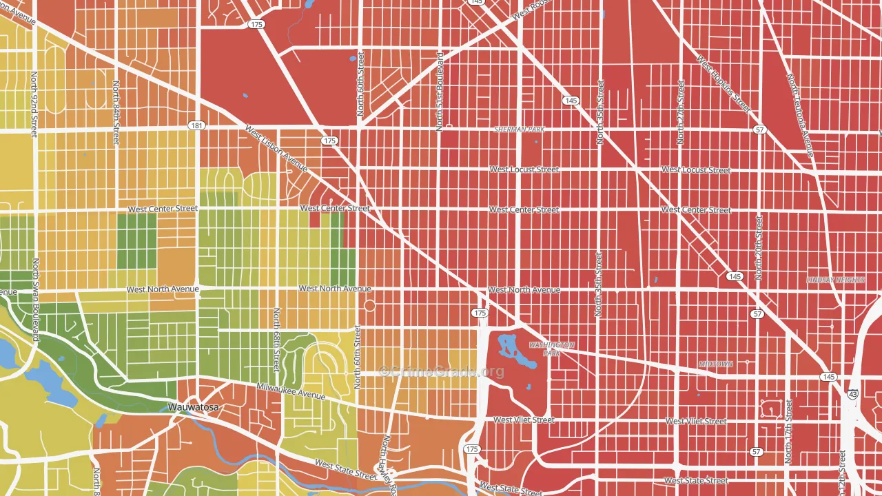Uptown, Milwaukee, WI Map of Assault Rates