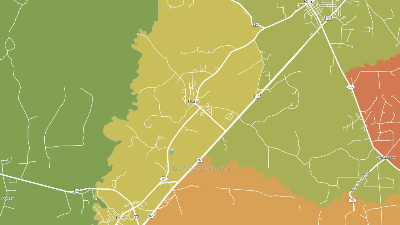 Urania, LA Map of Assault Rates