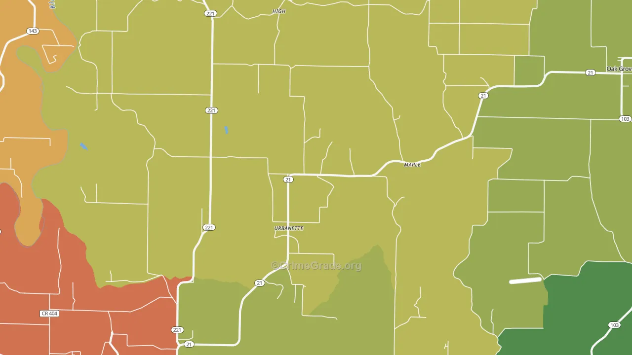 Urbanette, AR Map of Assault Rates