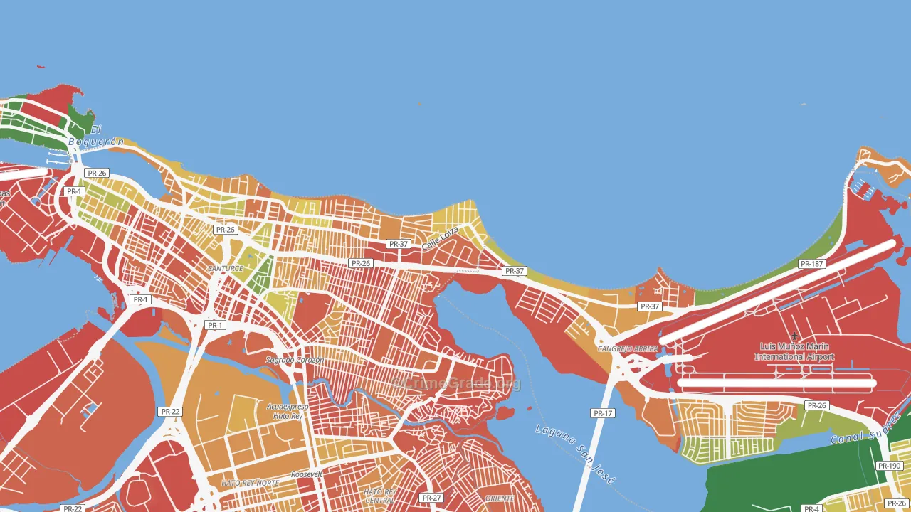 Urbanizacion Atlantic View, San Juan, PR Map of Assault Rates