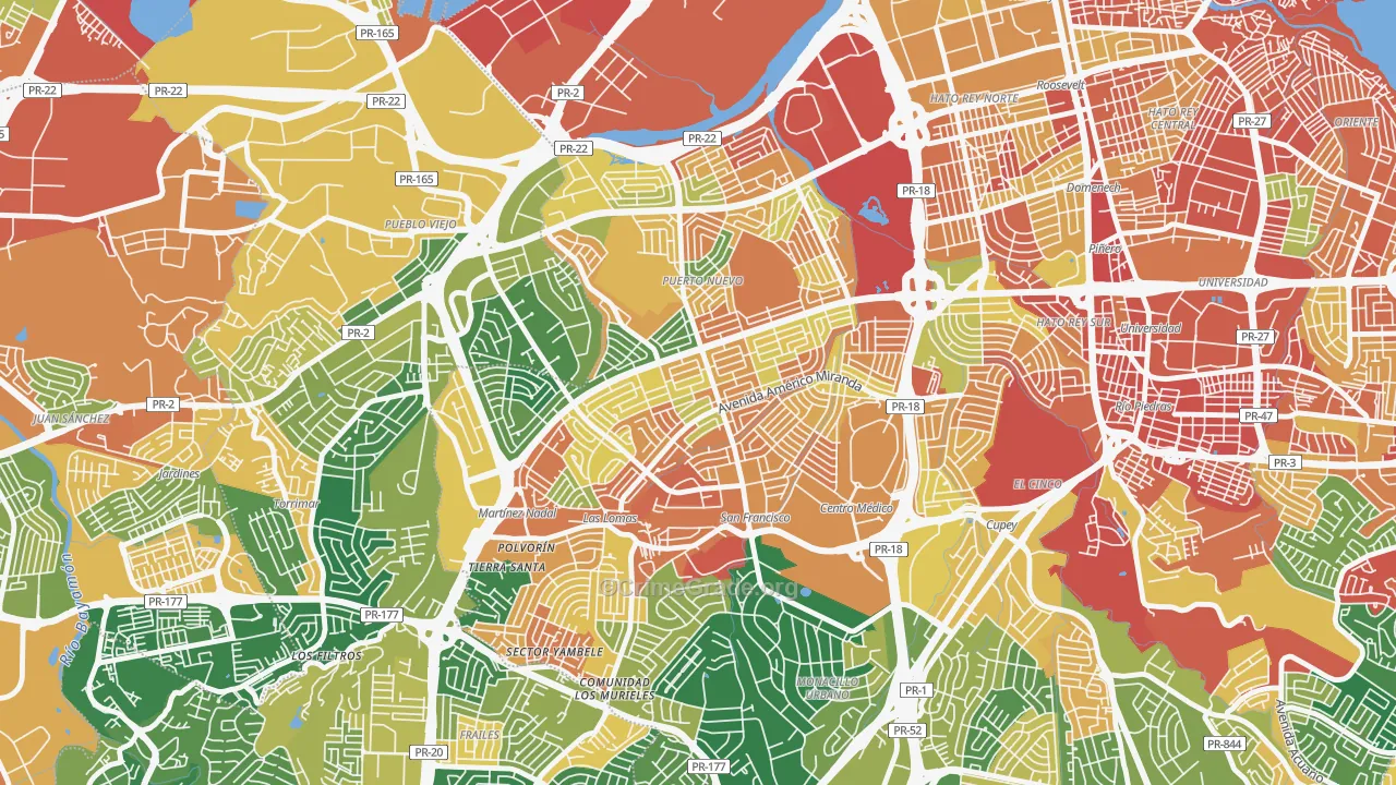 Urbanizacion Caparra Terrace, San Juan, PR Map of Assault Rates