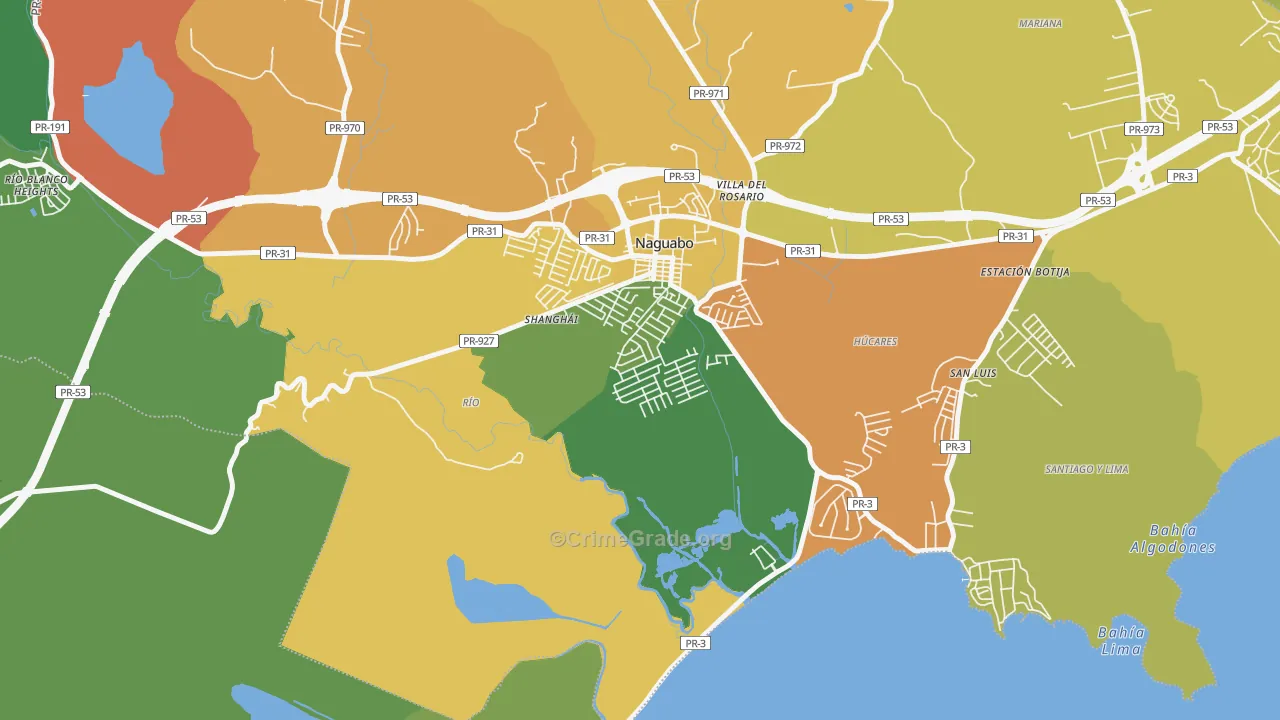 Urbanizacion Diplo, Naguabo, PR Map of Assault Rates
