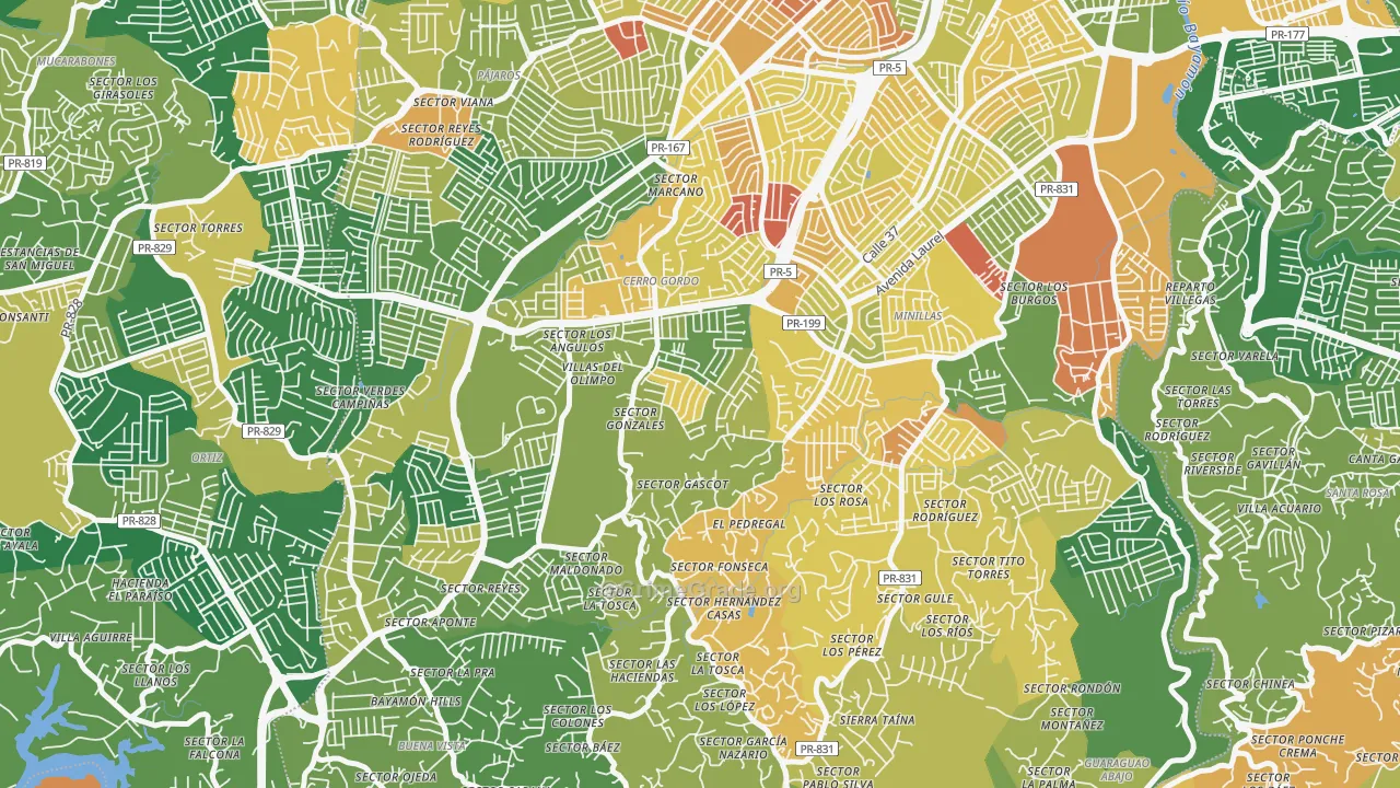 Urbanizacion El Cortijo, Bayamon, PR Map of Assault Rates