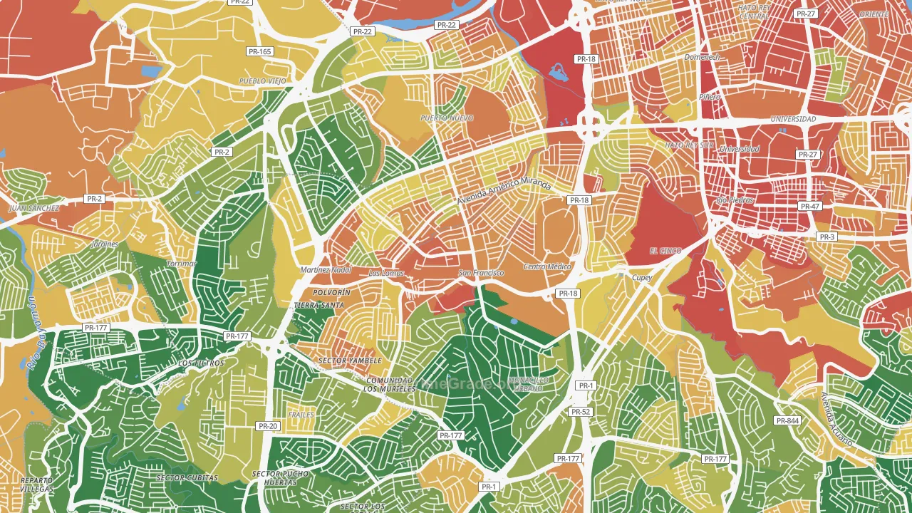 Urbanizacion La Riviera, San Juan, PR Map of Assault Rates