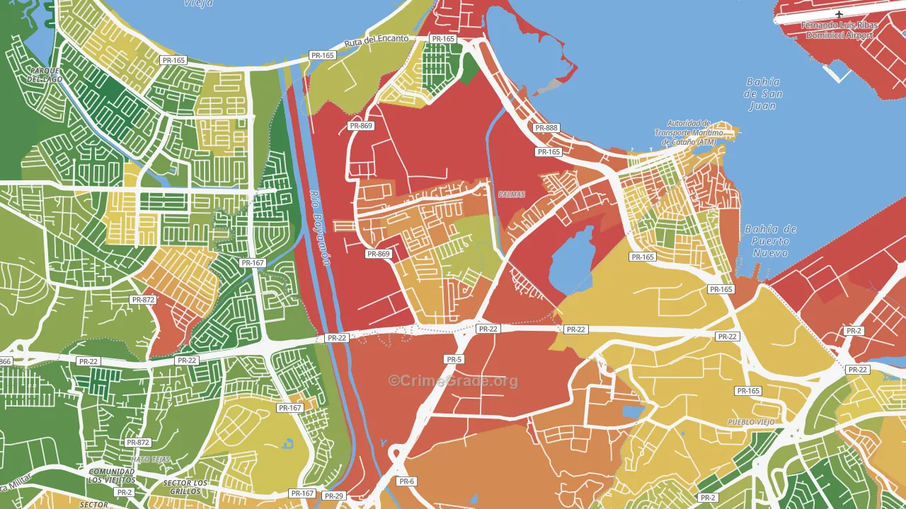 Urbanizacion Las Vegas, Catano, PR Map of Assault Rates