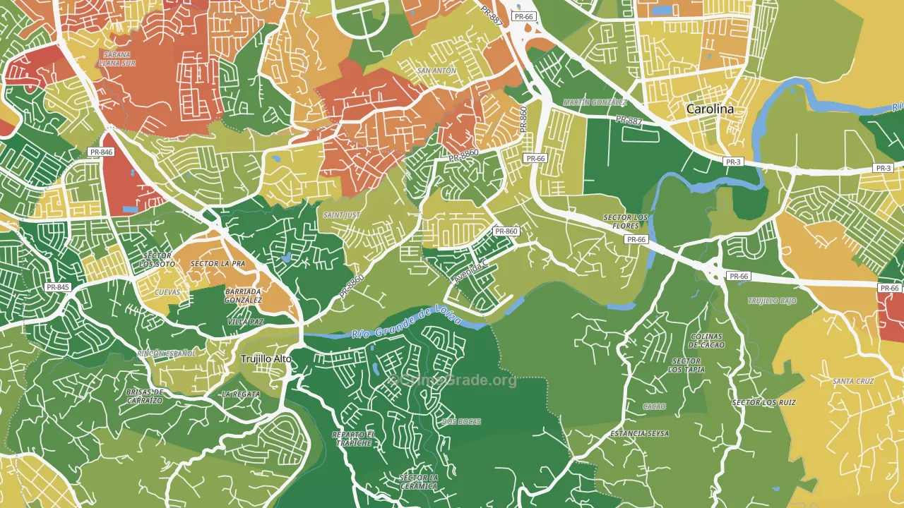Urbanizacion Metropolis, Carolina, PR Map of Assault Rates