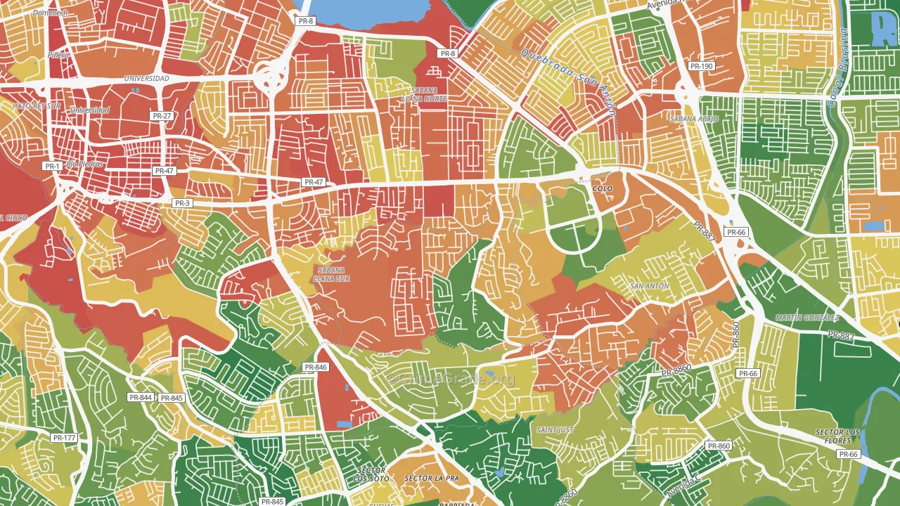 Urbanizacion Monte Carlo-San Juan, San Juan, PR Map of Assault Rates