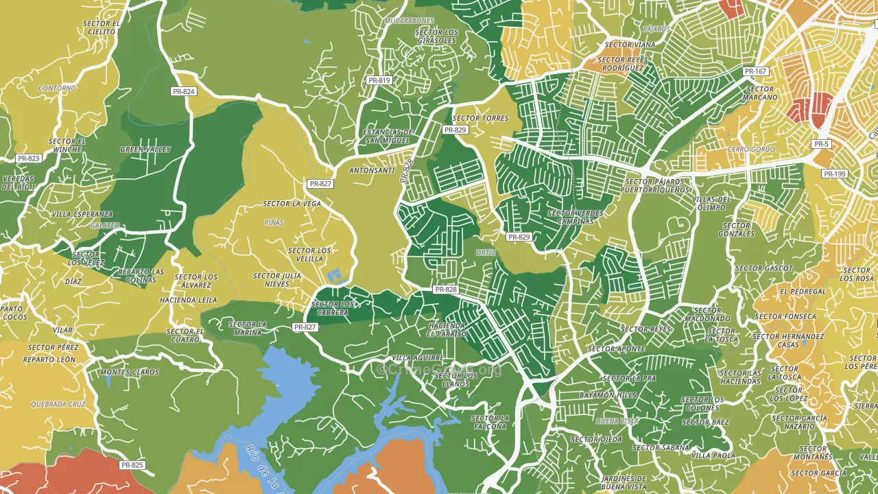 Urbanizacion Palacios del Rio 2, Bayamon, PR Map of Assault Rates