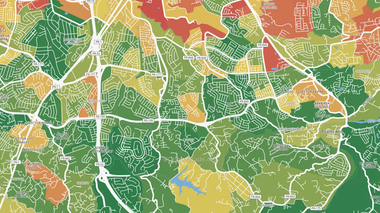 Urbanizacion Rivieras de Cupey, San Juan, PR Map of Assault Rates