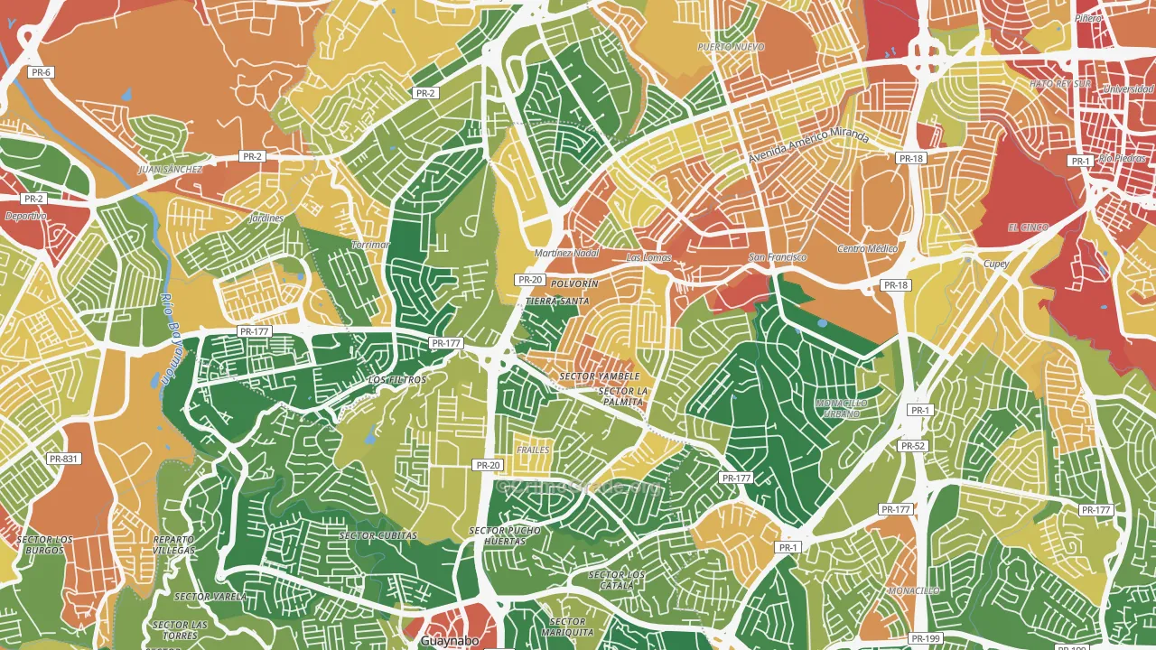 Urbanizacion Santiago Iglesias, San Juan, PR Map of Assault Rates