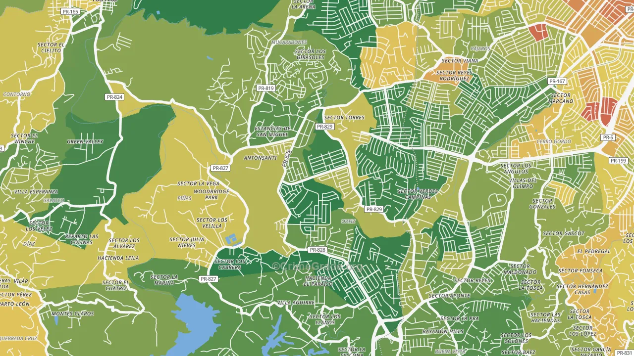 Urbanizacion Toa Alta Hts, Toa Alta, PR Map of Assault Rates