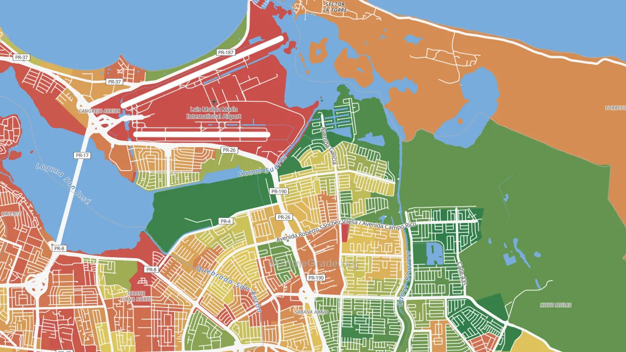 Urbanizacion Vistamar, Carolina, PR Map of Assault Rates