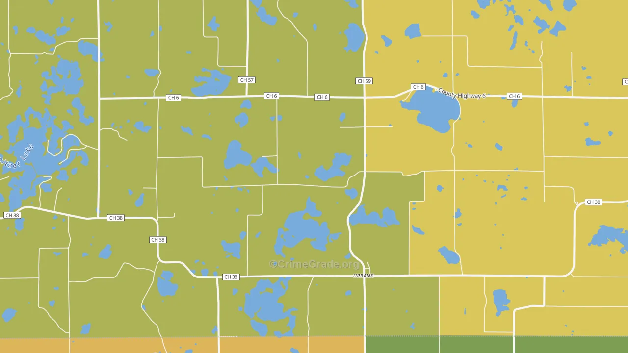 Urbank, MN Map of Assault Rates