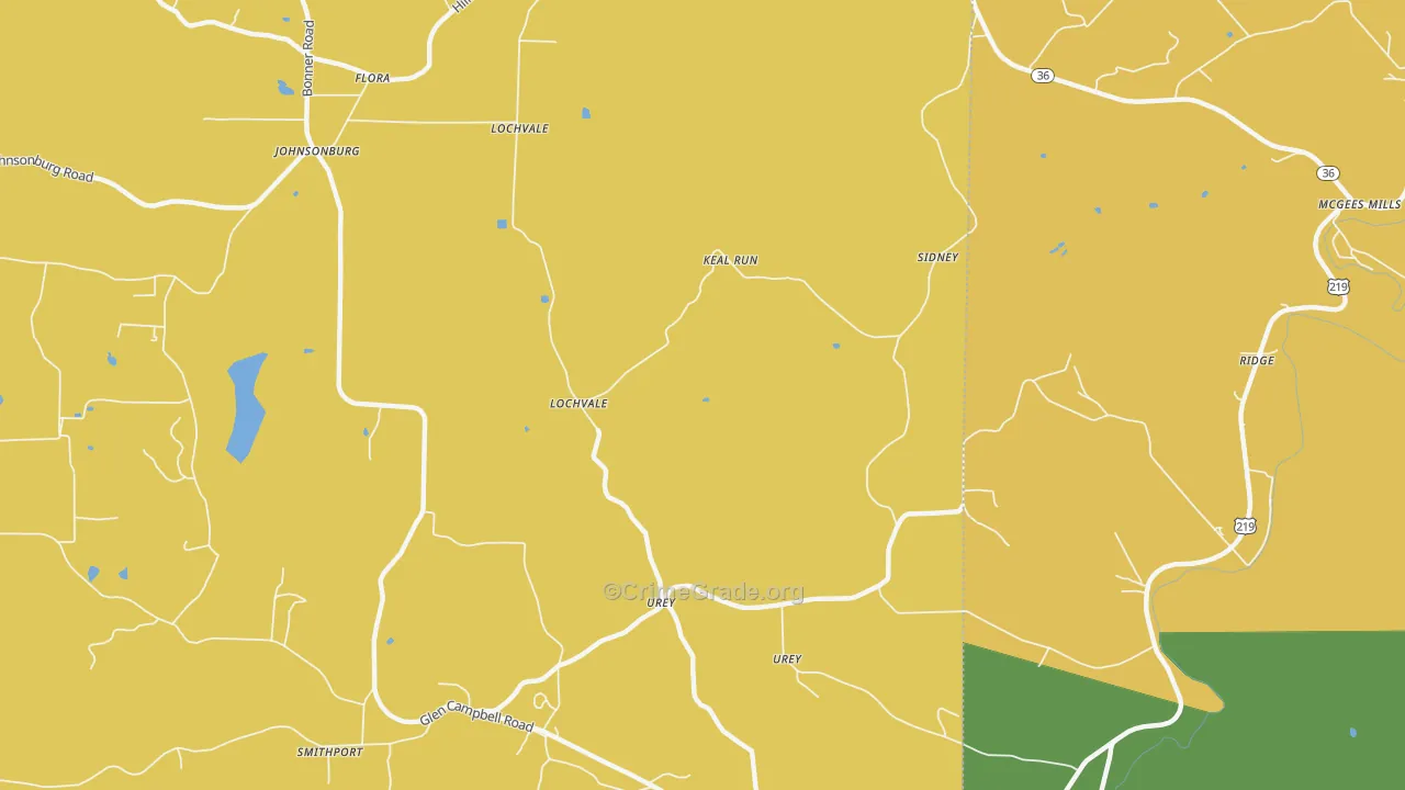 Urey, PA Map of Assault Rates