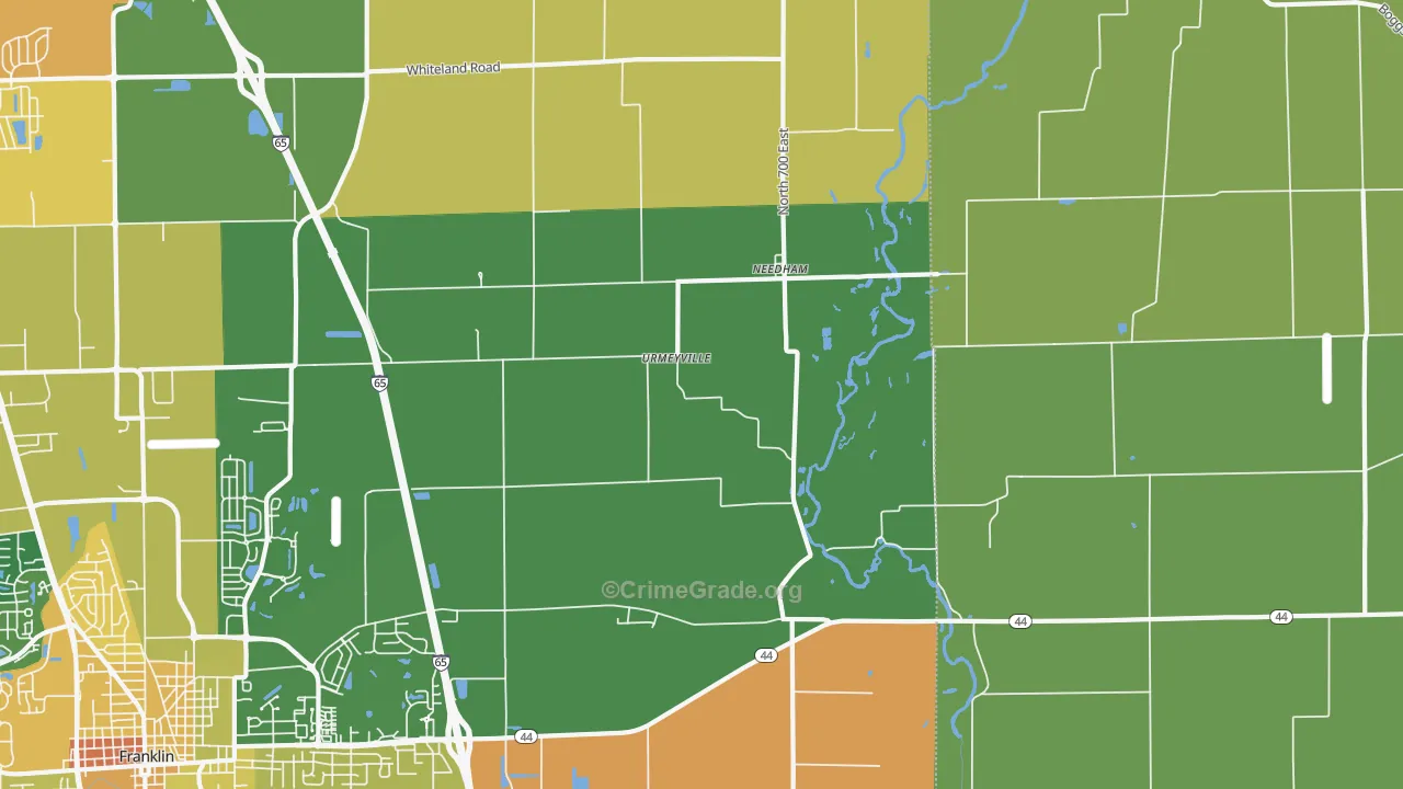 Urmeyville, IN Map of Assault Rates