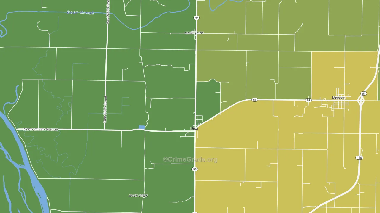 Ursa, IL Map of Assault Rates