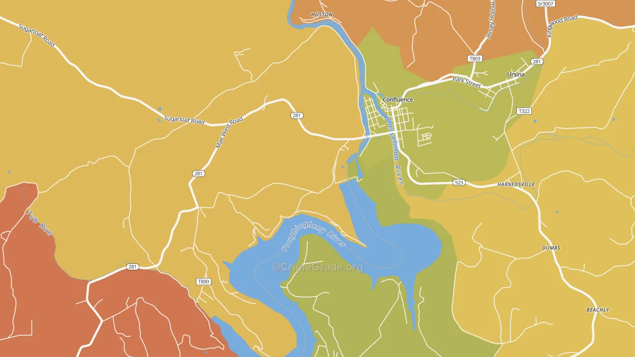 Ursina Junction, PA Map of Assault Rates