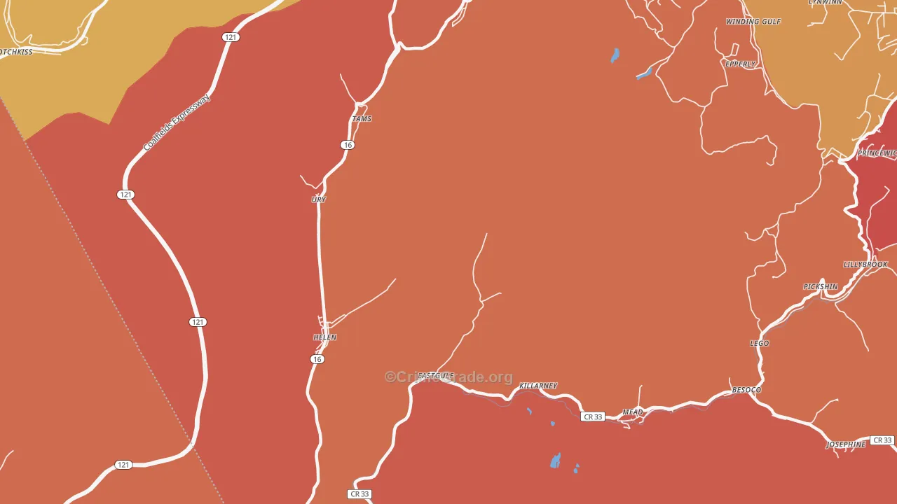 Ury, WV Map of Assault Rates