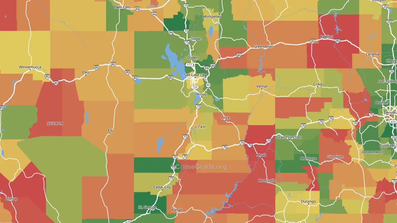 Utah Map of Assault Rates