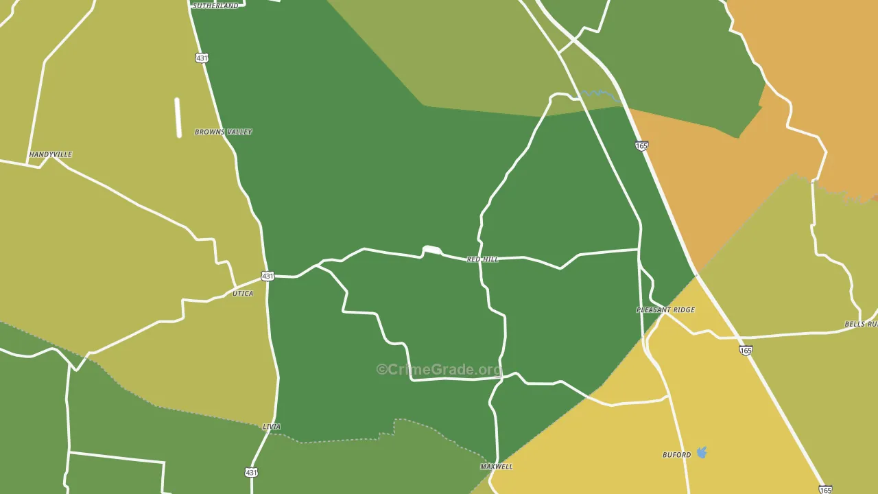 Utica, KY Map of Assault Rates
