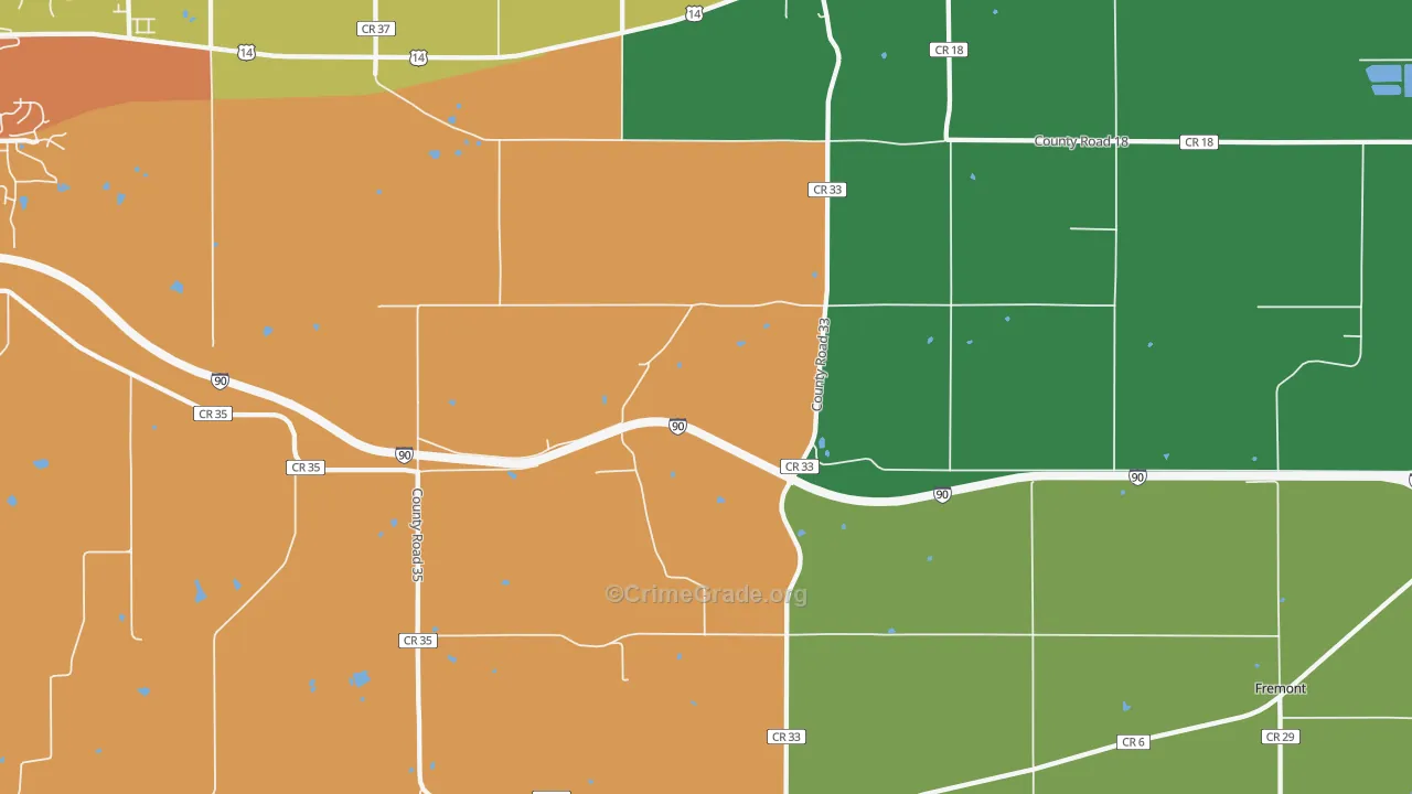 Utica, MN Map of Assault Rates