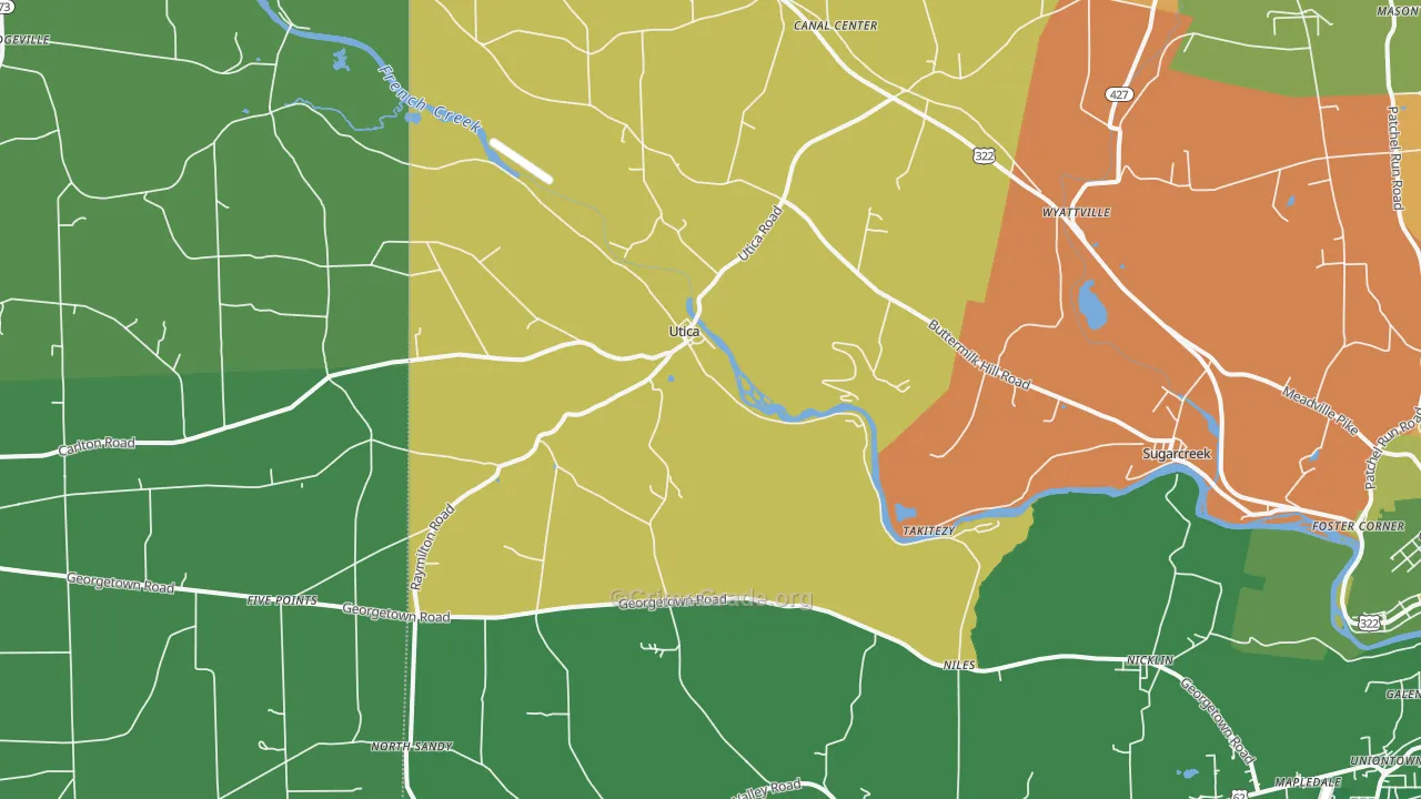 Utica, PA Map of Assault Rates