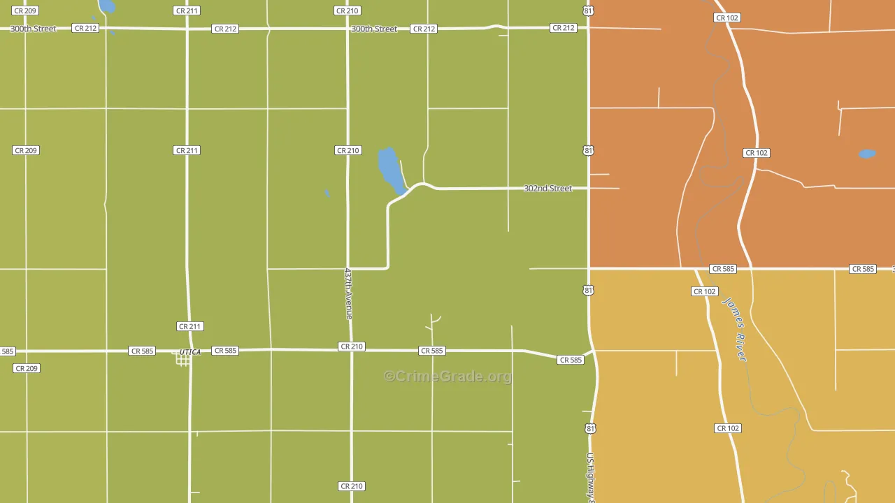 Utica, SD Map of Assault Rates