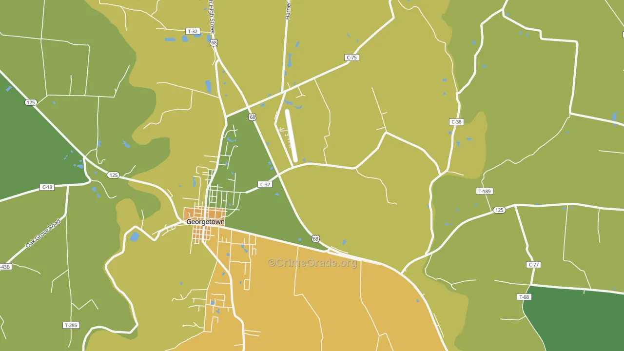 Utopia, OH Map of Assault Rates