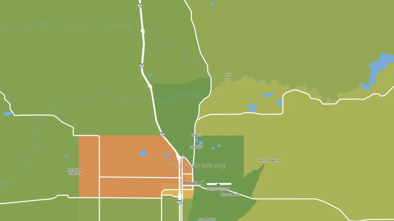 Uva, WY Map of Assault Rates