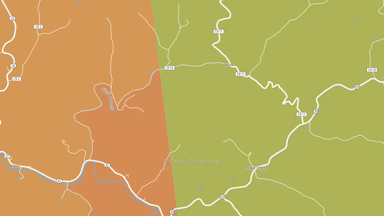 Vadis, WV Map of Assault Rates