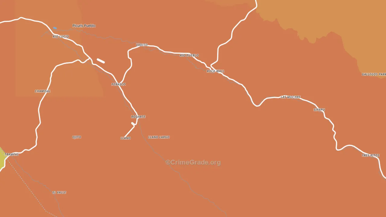 Vadito, NM Map of Assault Rates