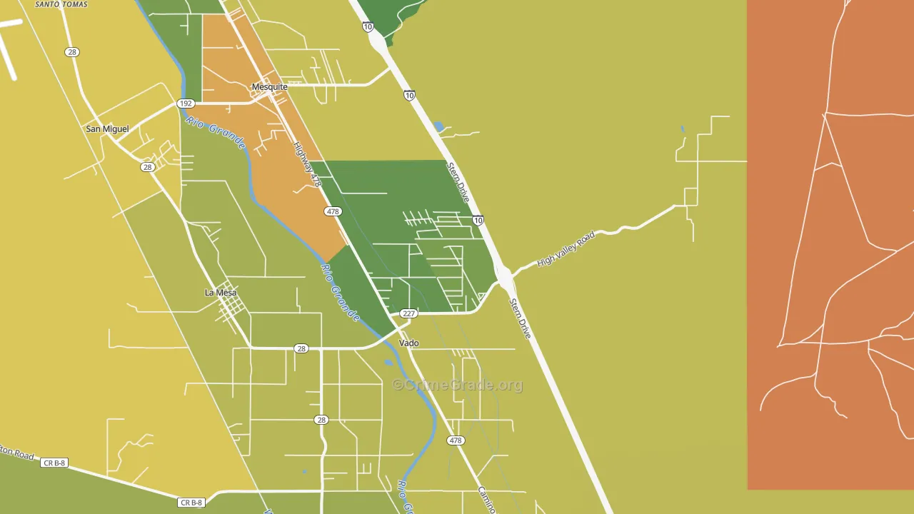 Vado, NM Map of Assault Rates