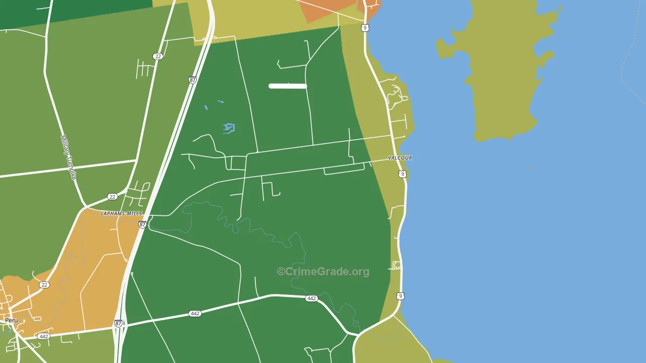 Valcour, NY Map of Assault Rates