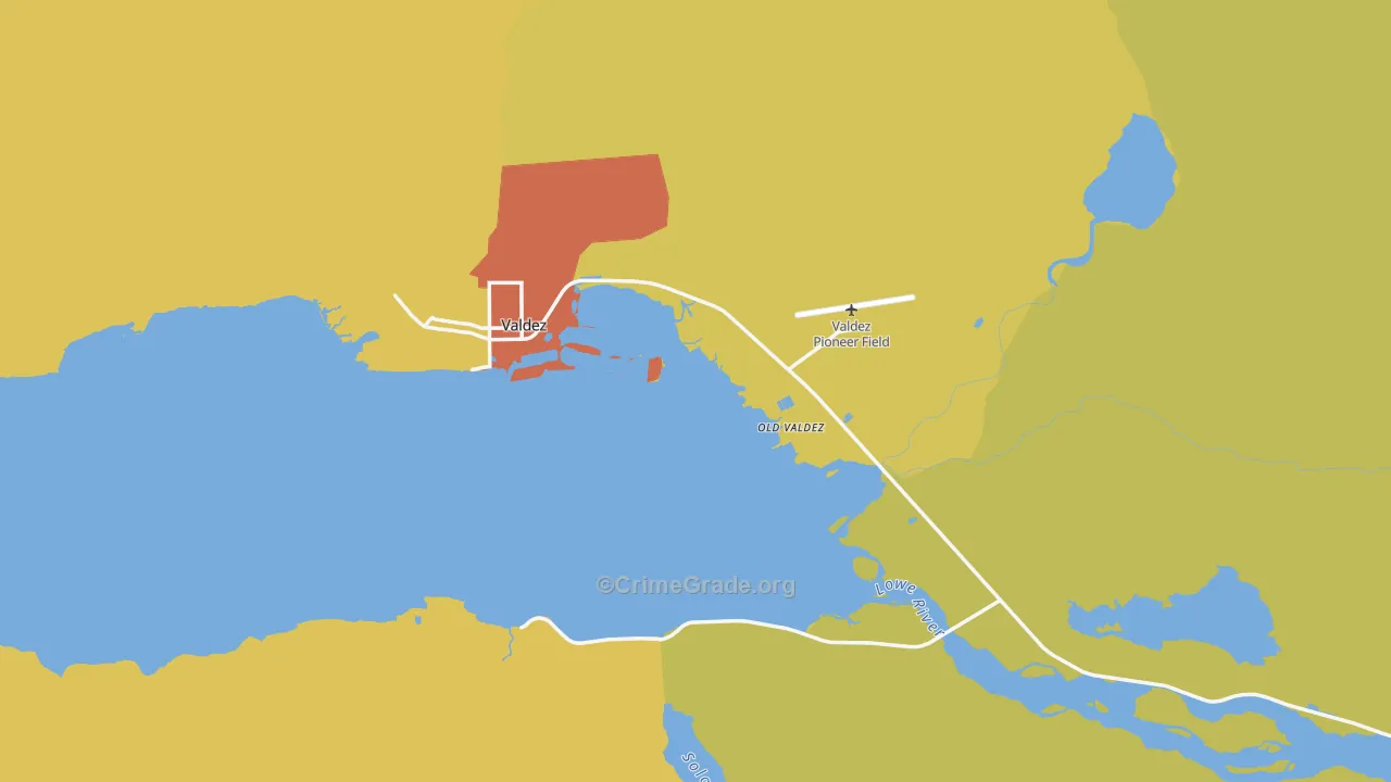 Valdez, AK Map of Assault Rates