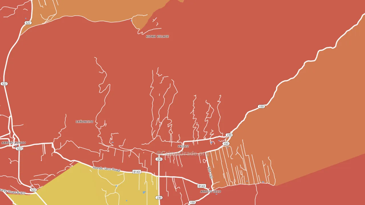 Valdez, NM Map of Assault Rates