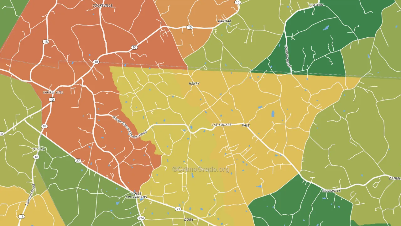 Vale, NC Map of Assault Rates