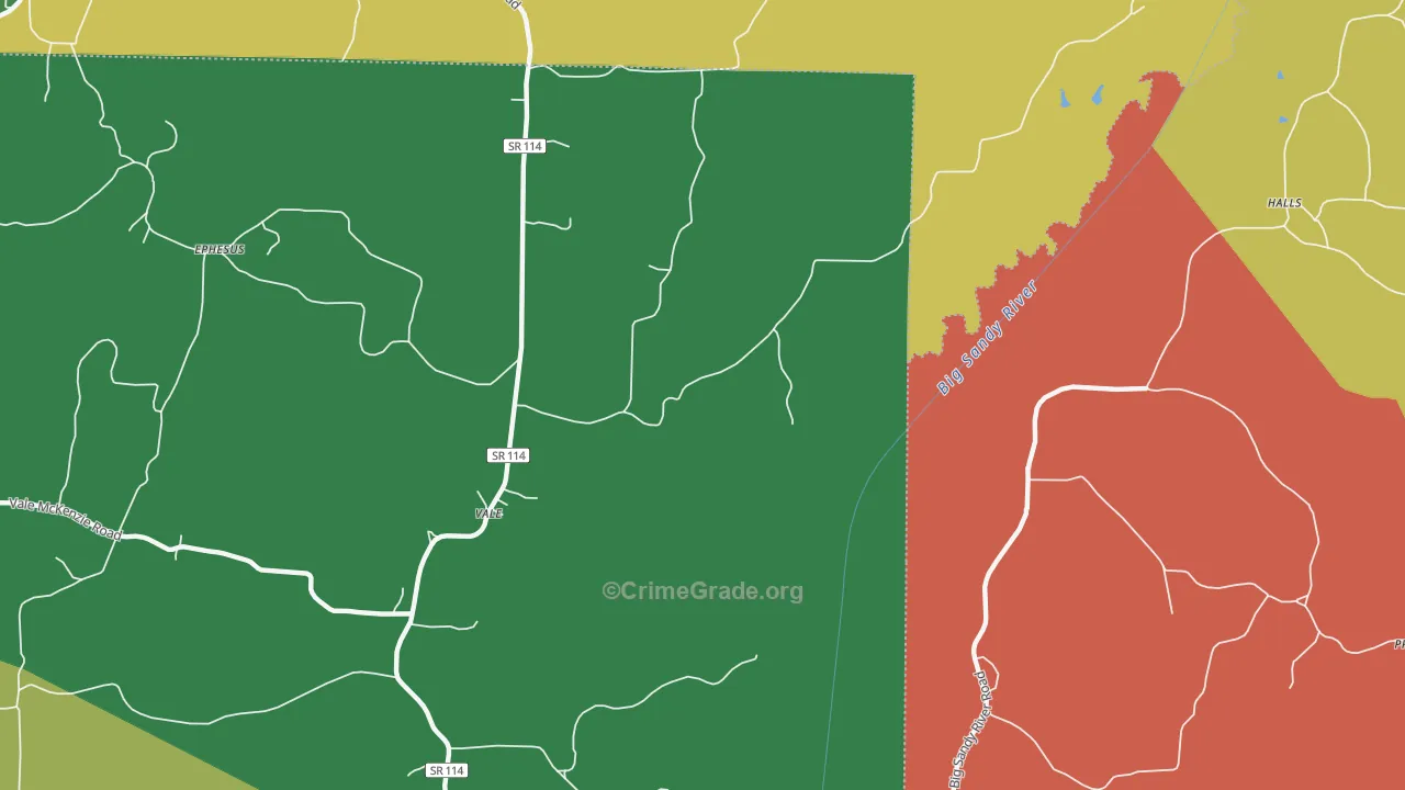 Vale, TN Map of Assault Rates