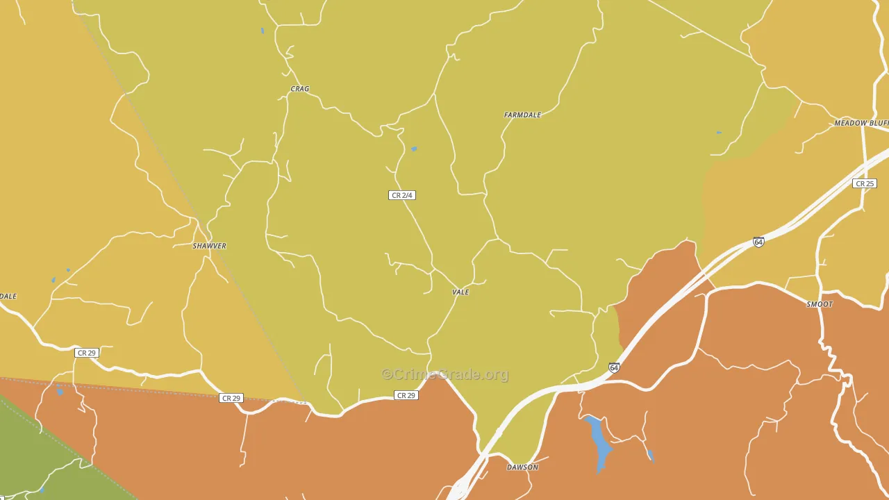 Vale, WV Map of Assault Rates