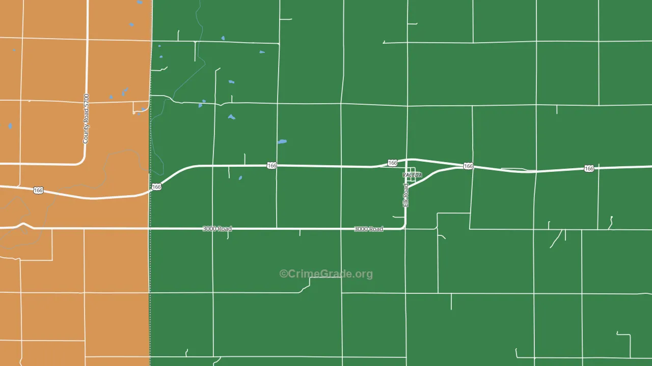 Valeda, KS Map of Assault Rates