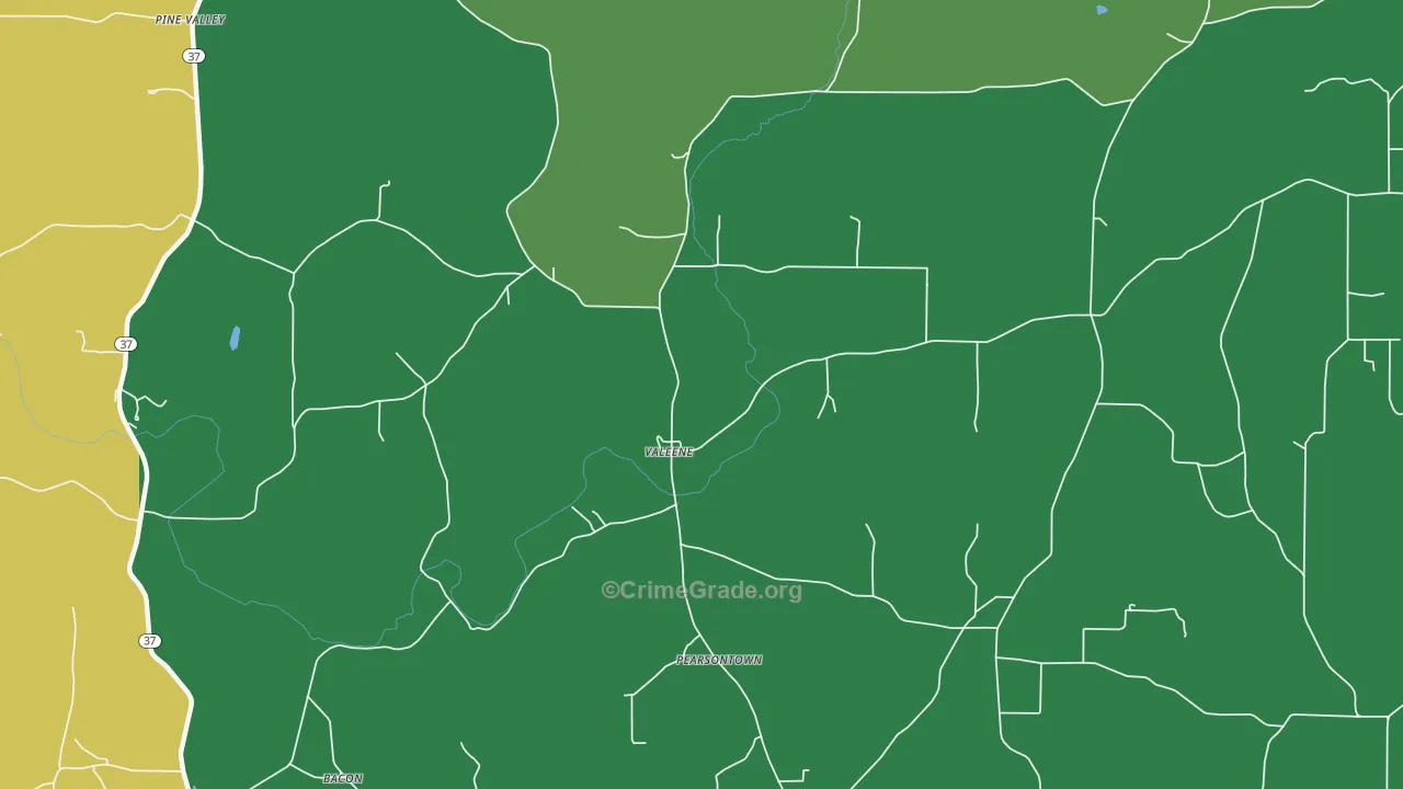 Valeene, IN Map of Assault Rates