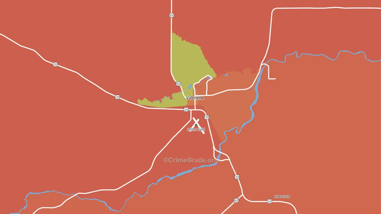 Valentine, NE Map of Assault Rates