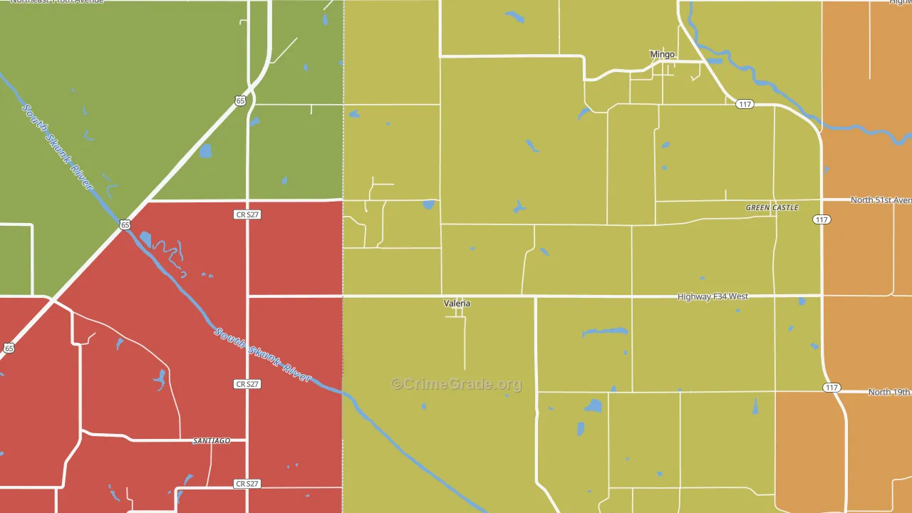 Valeria, IA Map of Assault Rates