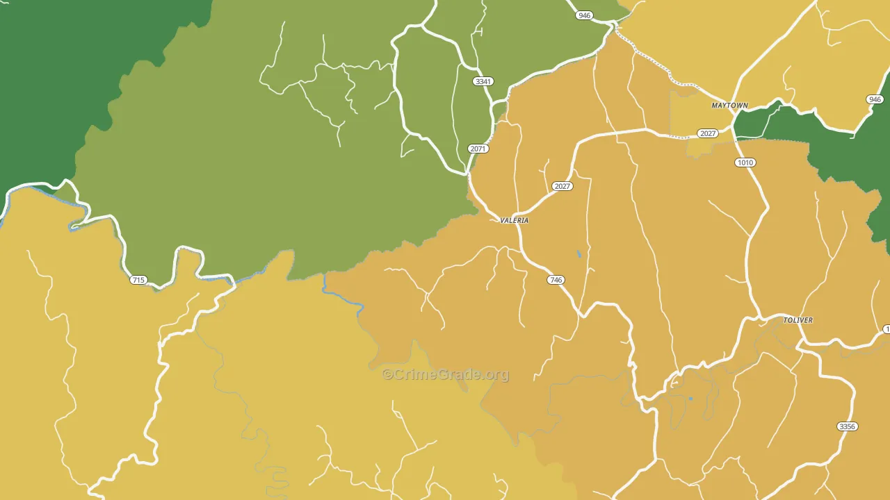 Valeria, KY Map of Assault Rates