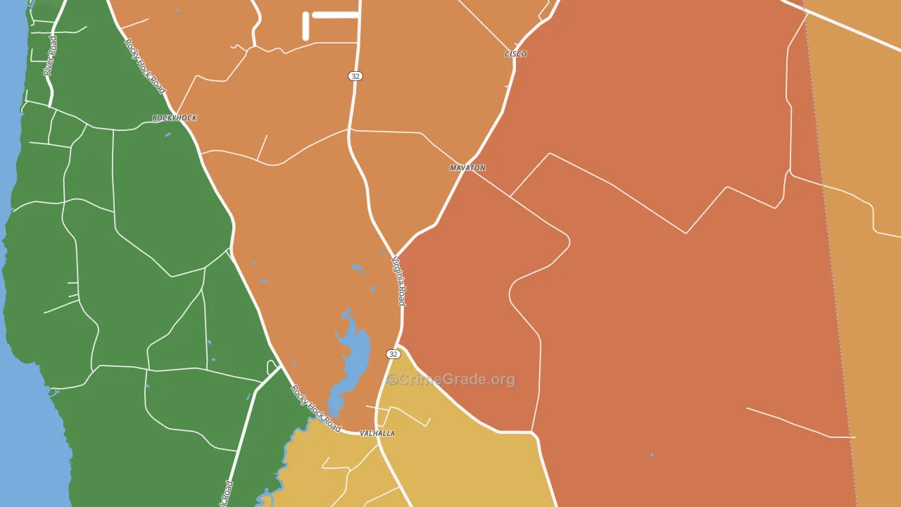 Valhalla, NC Map of Assault Rates