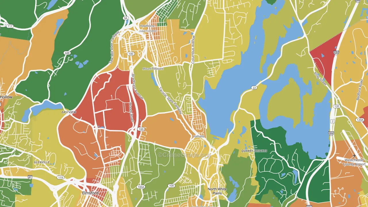 Valhalla, NY Map of Assault Rates