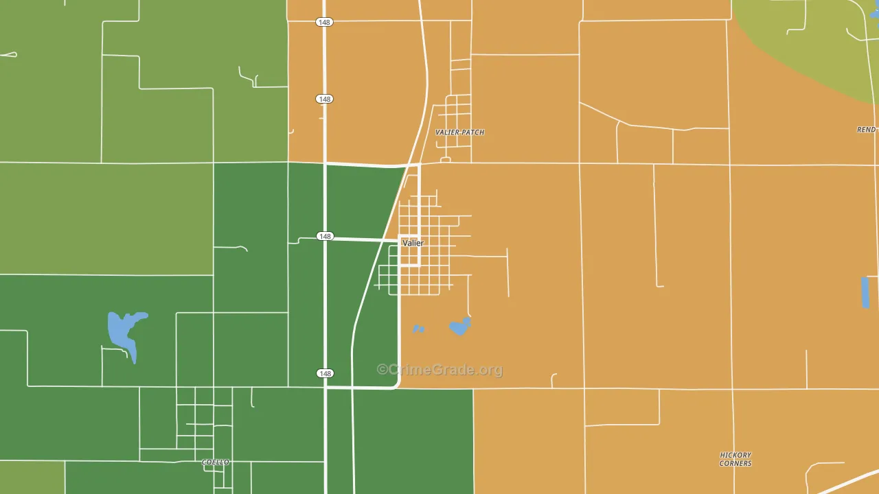 Valier, IL Map of Assault Rates