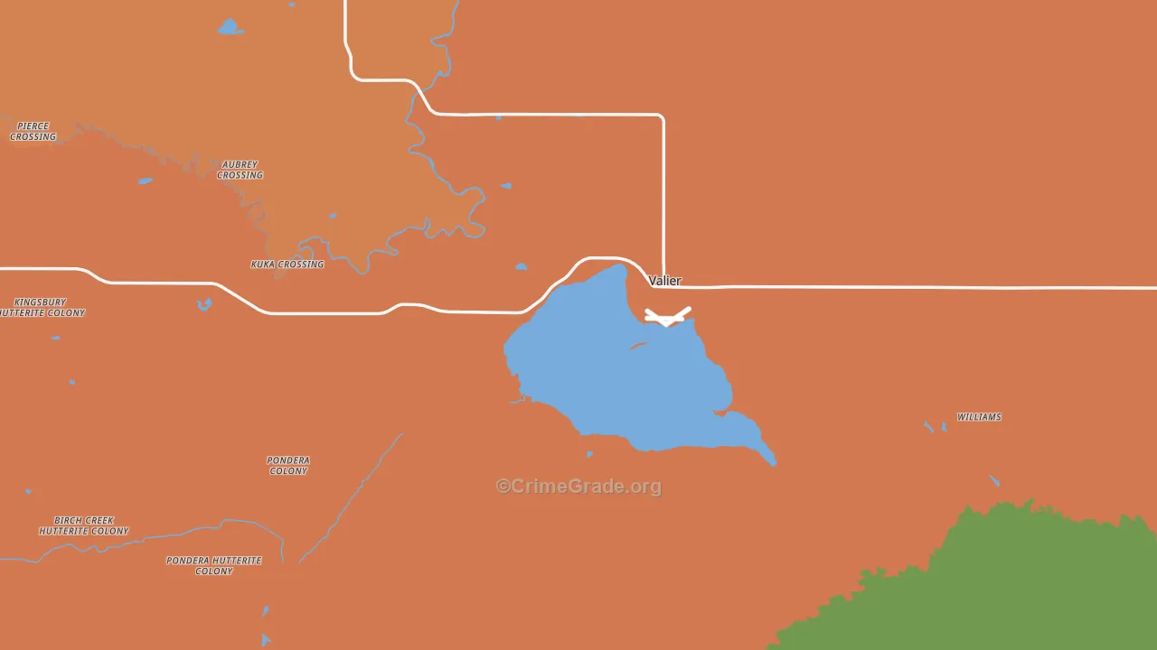 Valier, MT Map of Assault Rates